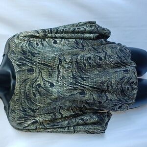 Vintage Jeri Marque Foil Blouse 80s Retro Polyester Knit Foil